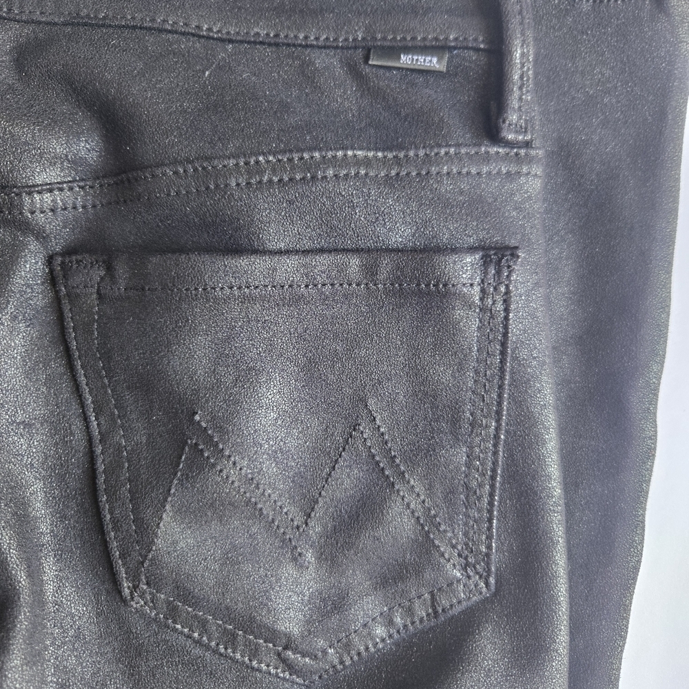 MOTHER The Charmer Wet Black Pants. Size 24